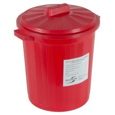 Бак для сбора, хранения и перевозки медицинских отходов (многоразовый с крышкой), 35 л красный