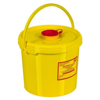 Емкость-контейнер одноразовая (желтого цвета) (для сбора острого инструментария класса Б), 10,0 л.
