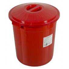 Бак для сбора, хранения и перевозки медицинских отходов (многоразовый с крышкой), 50 л красный